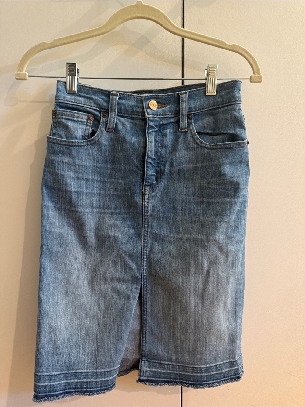 J. Crew Classic Blue Denim Pencil Skirt - Women's Jeans